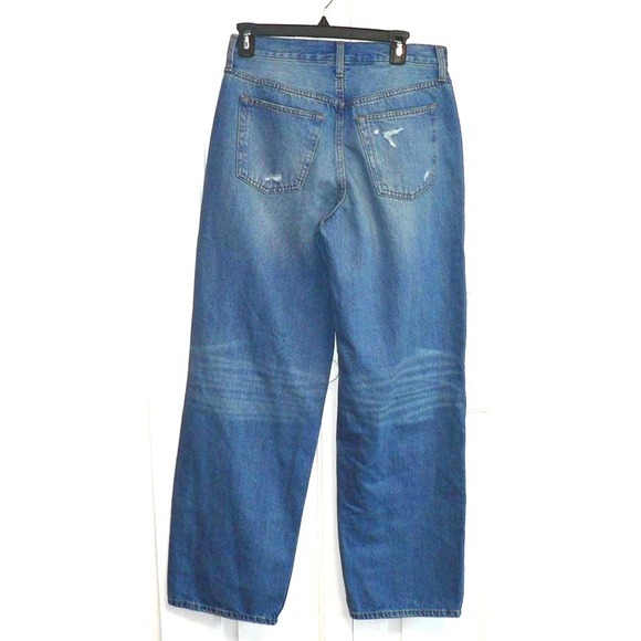 Universal Thread Womens 90s Baggy Distressed Cotton Button Fly Blue Jeans Size 4 - Picture 7 of 10